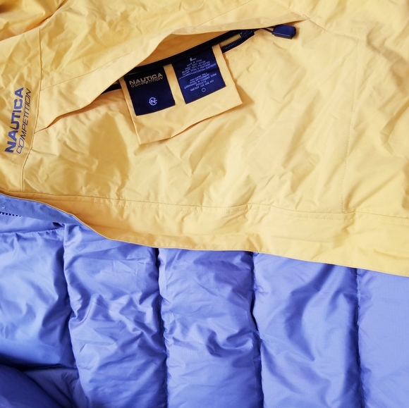 NAUTICA COMPETITION REVERSIBLE YELLOW GRAY BLACK WINTER SNOW DOWN JACKET LARGE - Picture 7 of 12